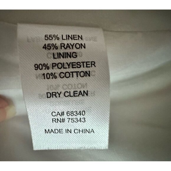 CAROLINE CONSTAS White/Blue Gingham Quilted Linen Blend Jacket Sz Small NWT $395 - Picture 6 of 8